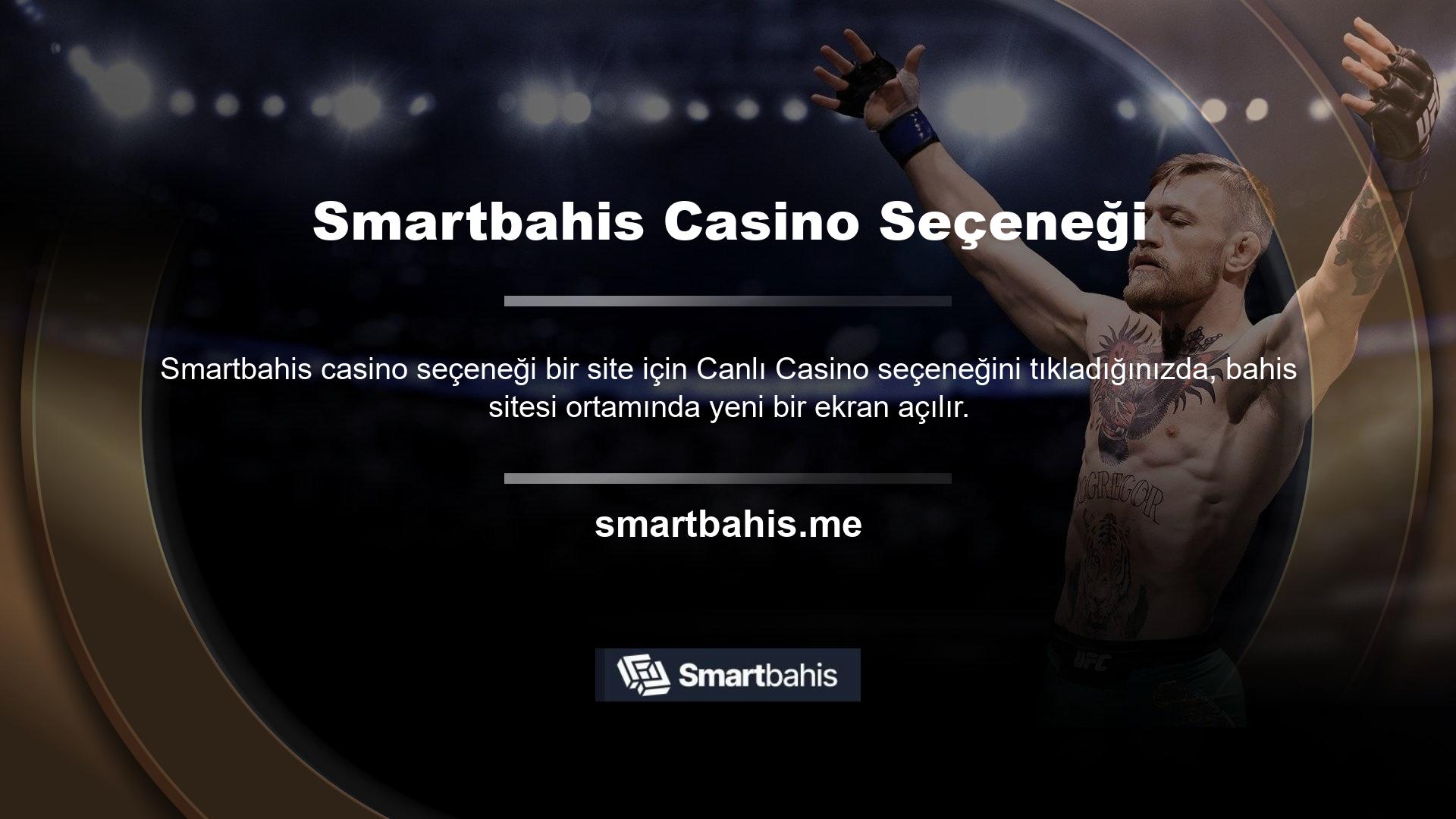 Site ekranda canlı casino oyunları sunuyor